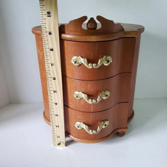 Vintage Schmid Bros Inc Musical Wooden Jewelry Chest,Tune No.201 Love Story. - Picture 13 of 13